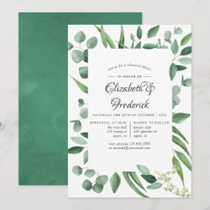Invitation Dîner de répétition Mariage Eucalyptus Green
