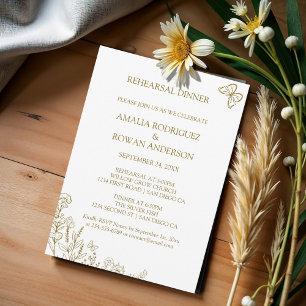 Invitation Dîner de répétition Mariage Fleurs de prairie
