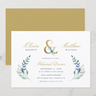 Invitation Dîner de répétition Mariage Floral de luxe Invitat