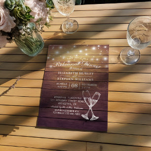 Invitation Dîner de répétition mariage Lunettes de champagne