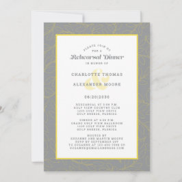 Invitation Dîner de répétition Mariage moderne Gris Abstrait