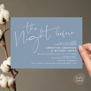 Invitation Dîner De Répétition Mariage Moderne, La Nuit Avant