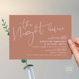 Invitation Dîner De Répétition Mariage Moderne, La Nuit Avant