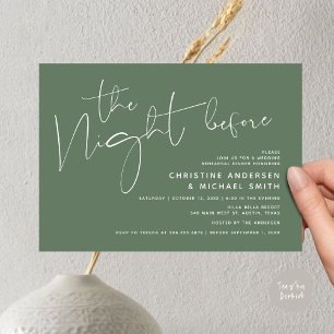 Invitation Dîner De Répétition Mariage Moderne, La Nuit Avant