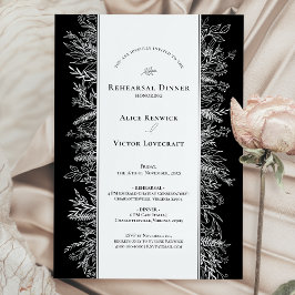 Invitation Dîner de répétition Mariage noir et blanc