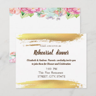 Invitation Dîner de répétition Mariage pour le pinceau de fle