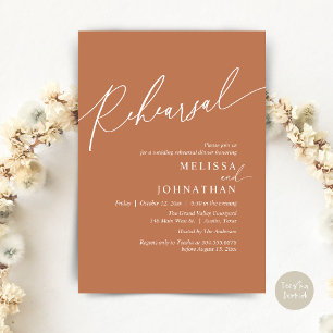 Invitation Dîner de répétition Mariage romantique moderne