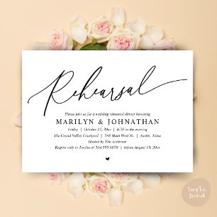Invitation Dîner de répétition Mariage romantique moderne