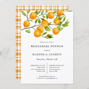 Invitation Dîner de répétition Mariage rustique Citrus