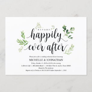 Invitation Dîner de répétition Mariage rustique et verdoyant