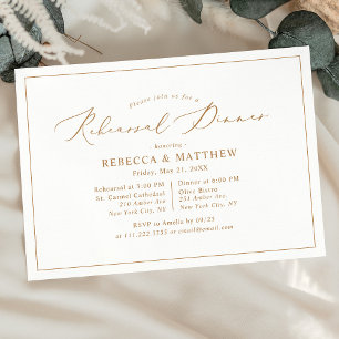 Invitation Dîner de répétition Mariage simple et chic