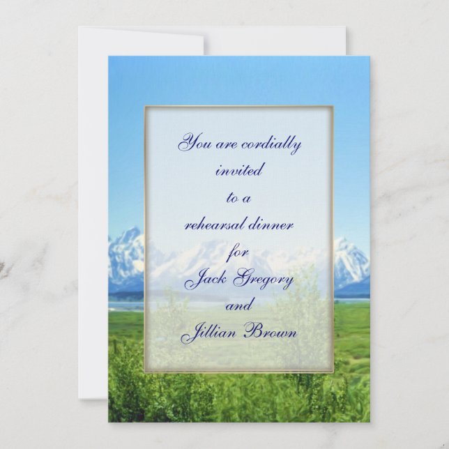 Invitation Dîner de répétition MARIAGE Spring Tetons Invitati (Devant)
