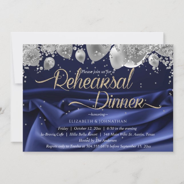 Invitation Dîner de répétition minimal de la Marine royale mo (Devant)