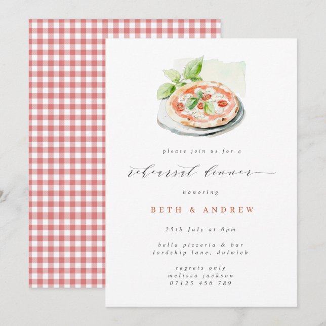 Invitation Dîner de répétition minimaliste à script (Devant / Derrière)