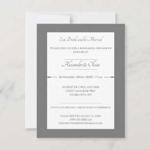 Invitation Dîner de répétition minimaliste des flèches Gris