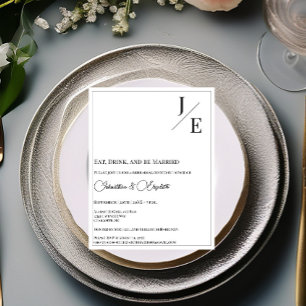 Invitation Dîner de répétition minimaliste du Mariage Monogra