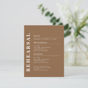 Invitation Dîner de répétition minimaliste moderne de Taupe f