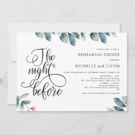 Invitation Dîner de répétition minimaliste moderne Invita