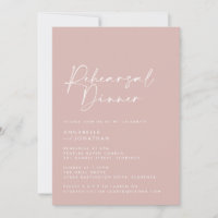 Dîner de répétition minimaliste rose vif pour Mari