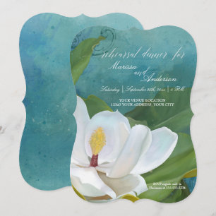 Invitation Dîner de répétition Moderne Élégant Magnolia Flora