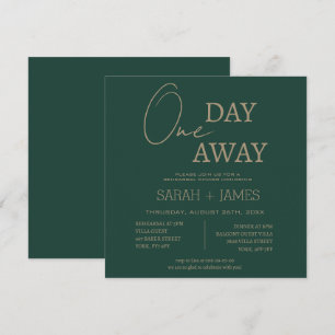 Invitation Dîner de répétition moderne Emerald Green Day Away