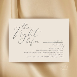 Invitation Dîner de répétition moderne la veille du mariage