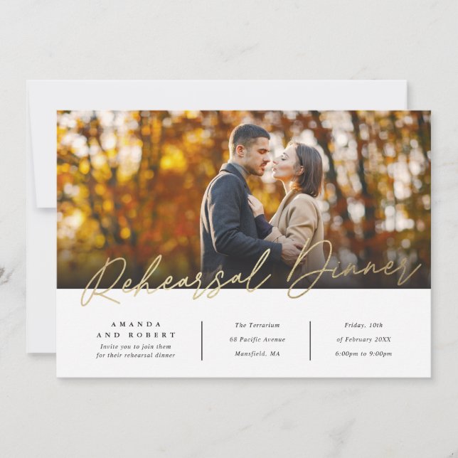 Invitation Dîner de répétition moderne Photo (Devant)