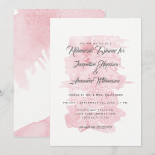 Invitation Dîner de répétition Moderne Simple Watercolor Lave