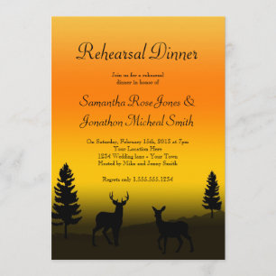 Invitation Dîner de répétition Nature Mountain Sunset Orange