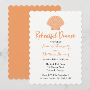 Invitation Dîner de répétition nautique Mariage de coquillage