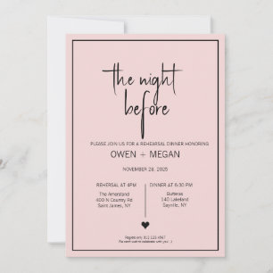Invitation Dîner De Répétition, Nuit Avant
