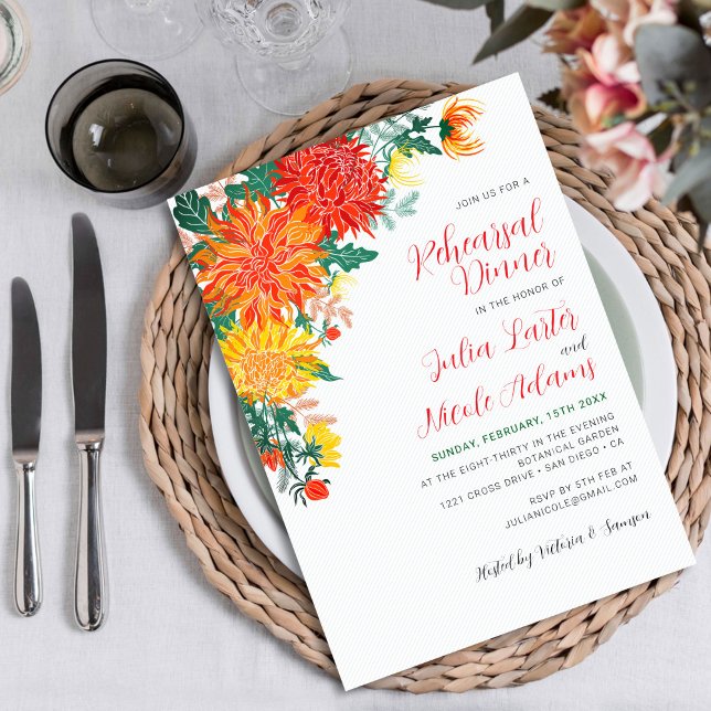 Invitation Dîner de répétition Pastel Jaune Printemps (Créateur téléchargé)