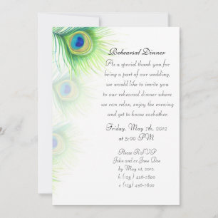 Invitation Dîner de répétition Peacock Peinture à la main
