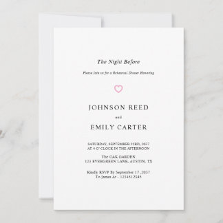 Invitation Dîner de répétition personnalisé