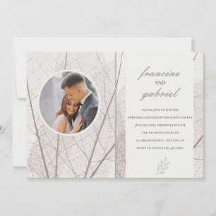 Invitation Dîner de répétition photo Feuille opaque