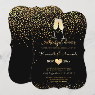 Invitation Dîner de répétition PixDezines/Bulles de champagne