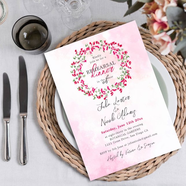 Invitation Dîner de répétition pour Fleurs sauvages tropicaux (Créateur téléchargé)