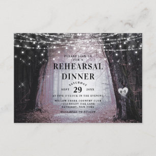 Invitation Dîner de répétition pour Mariages forestiers encha