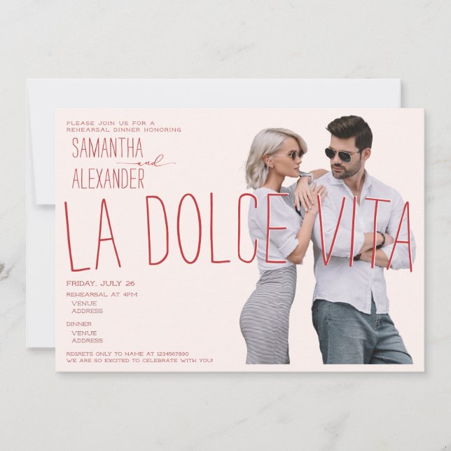 Invitation Dîner de répétition pour Wedding shower italien Do (Devant)