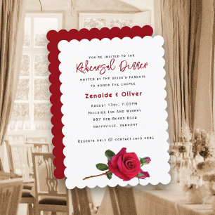 Invitation Dîner de répétition Red Roses
