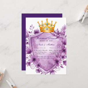 Invitation Dîner de répétition Regal Elegance Purple Aquarell