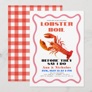 Invitation Dîner de répétition rétro-ébullition de homard