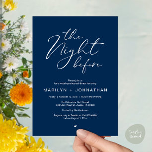 Invitation Dîner de répétition romantique la veille du mariag