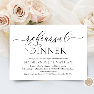 Invitation Dîner de répétition romantique moderne, Mariage