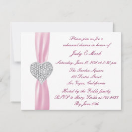 Invitation Dîner de répétition rose de coeur Diamond Invitati