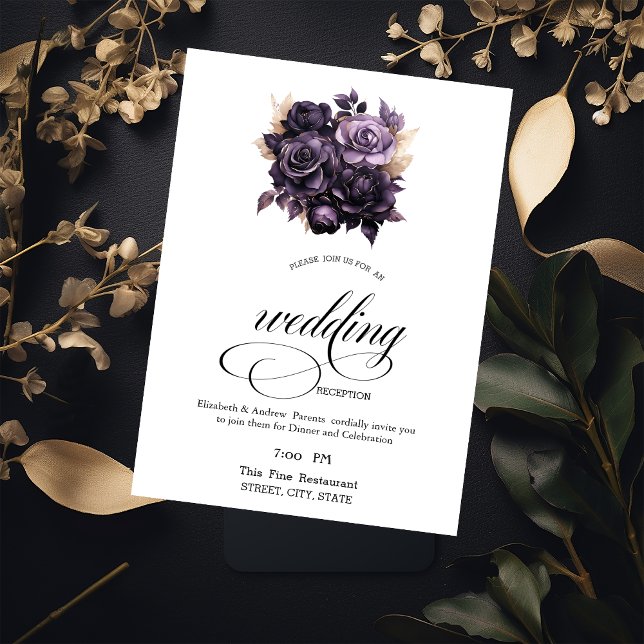 Invitation Dîner de répétition Rose élégant et foncé (Créateur téléchargé)