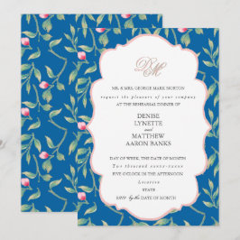 Invitation Dîner de répétition Rose filandreuse