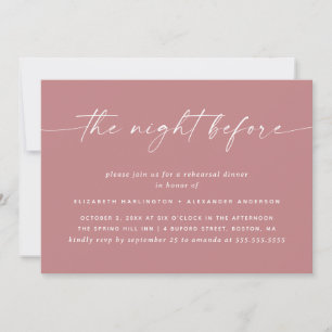 Invitation Dîner de répétition Rose Pink   Romantique Moderne