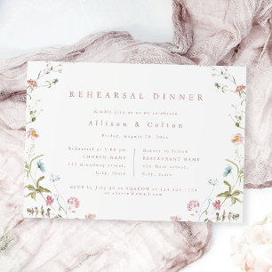 Invitation Dîner de répétition Rustique Boho Fleur sauvage él