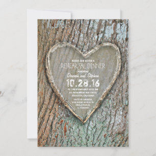 Invitation Dîner de répétition rustique de l'arbre de campagn